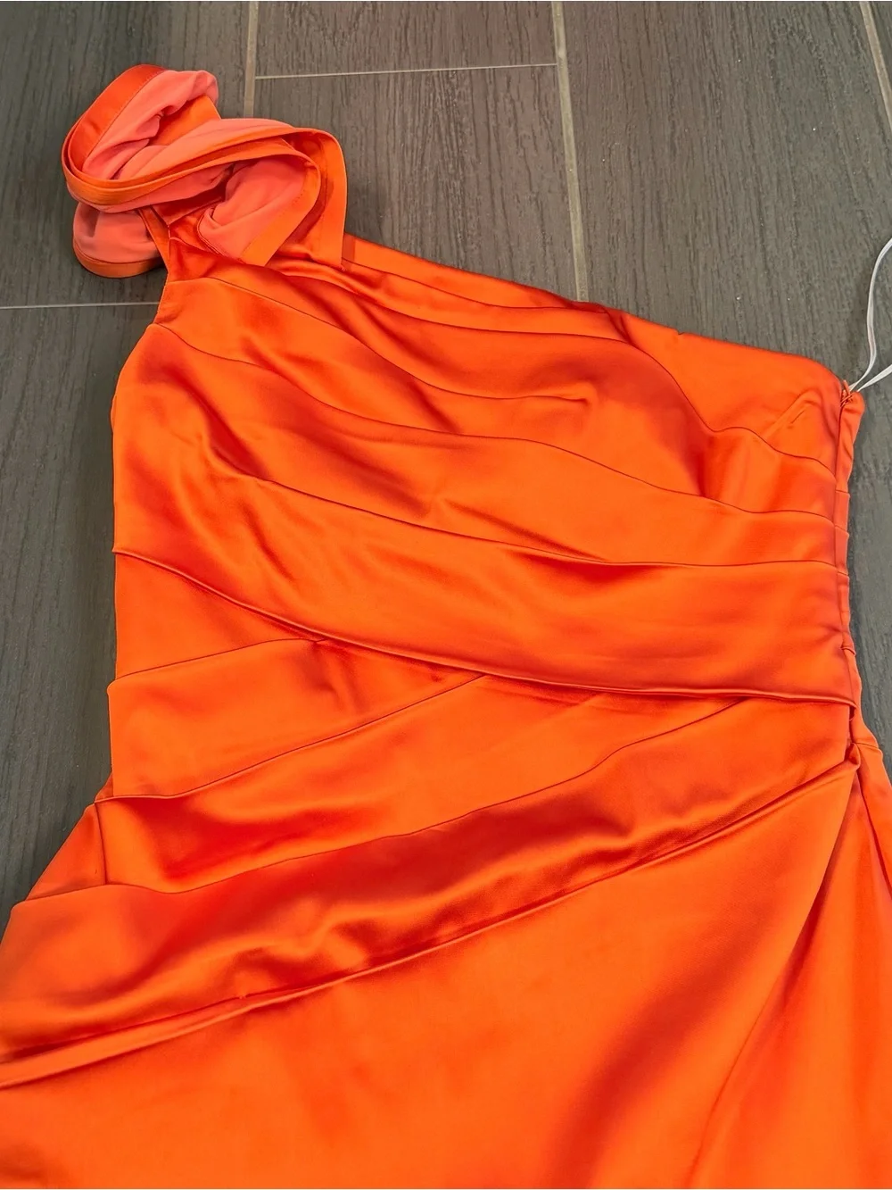One-Shoulder Orange Cocktail Dress - Picture 5 of 12